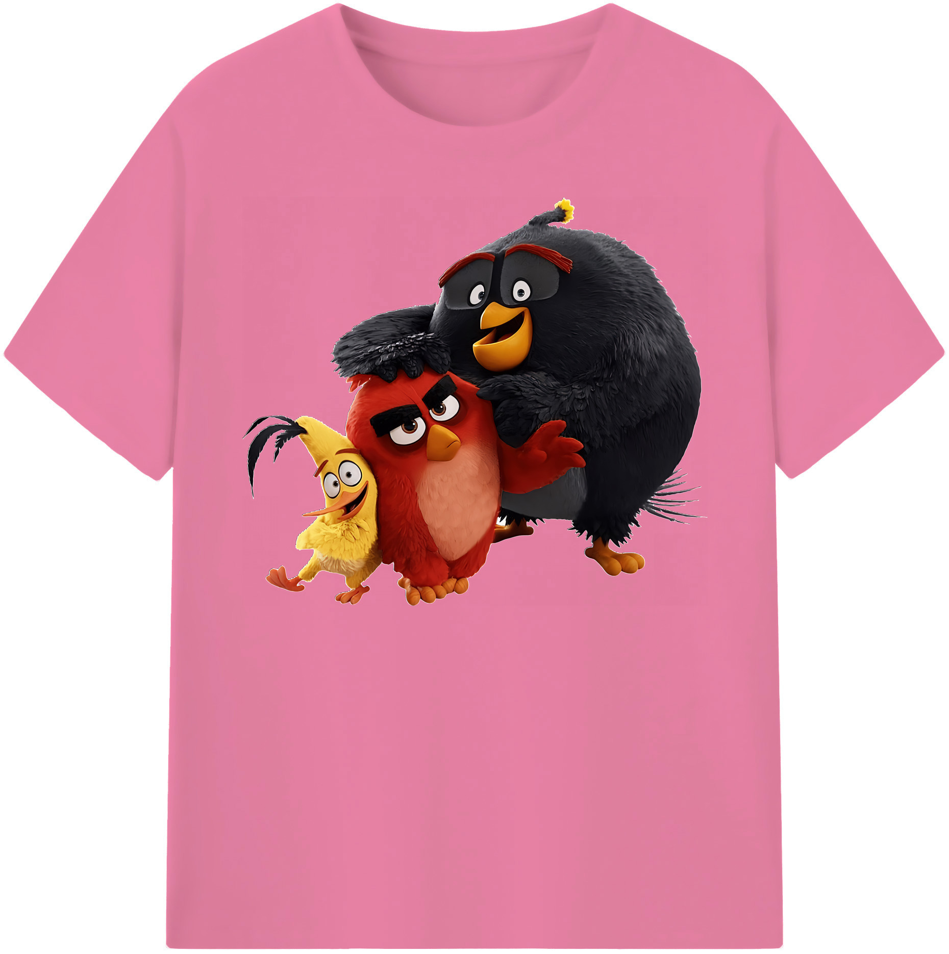 （画像用） Angry Birds アングリーバード 綿100％半袖Tシャツ（フロントプリント）